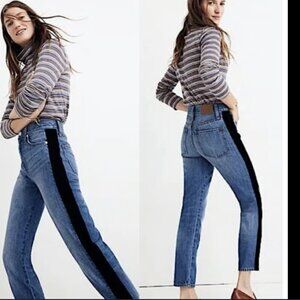 Madewell The Perfect Vintage Jeans Velvet Tux Stripe Size 30